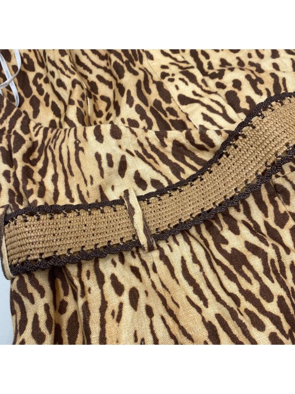 Zimmermann Cascadian Belted Pleated Leopard Linen Playsuit AU 4 / US 12 NWT $575 - Picture 15 of 15